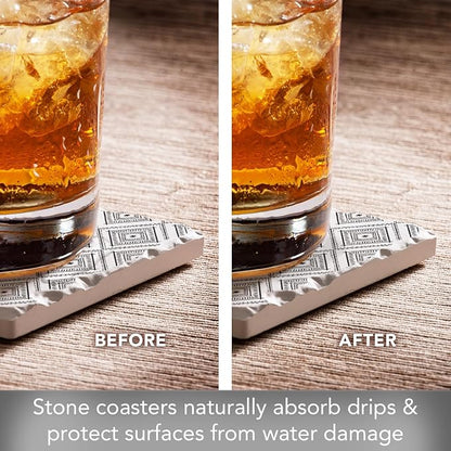 Thirstystone Botanical Farmhouse 4 Pack Tumbled Tile Stone Coasters | 4" Square - Image 6