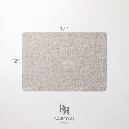 Faux Leather Placemats Set of 12 Vinyl Washable Wipeable Table Mats for Kitchen Dining Table Heat Resistant Waterproof Modern Indoor/Outdoor Placemats Non-Slip Easy Clean Place Mats (Mix Gray)