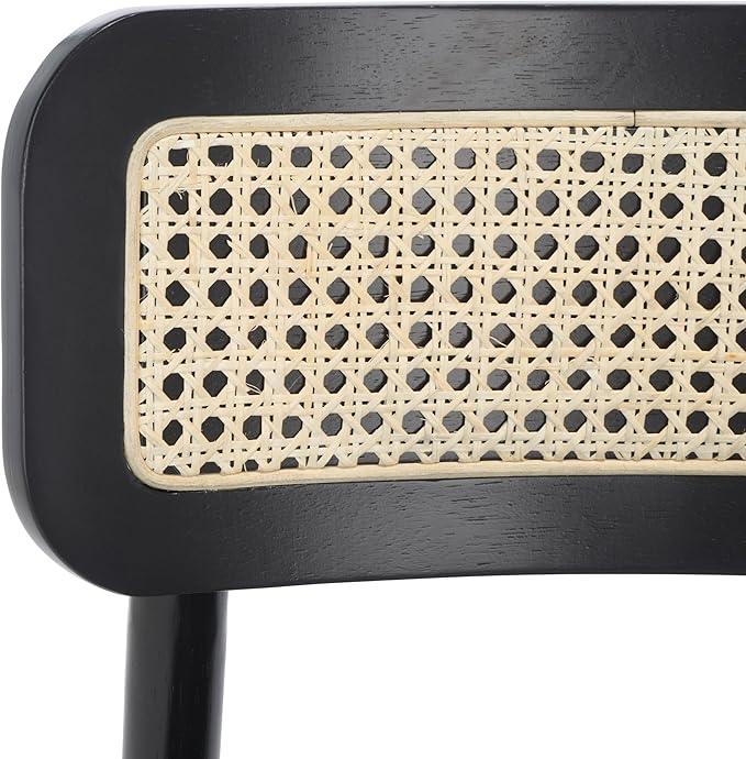 SAFAVIEH Home Collection Egon Coastal Black/Natural Dining Chair Set of 2