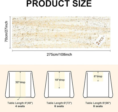 2Pcs Gold Table Runner 10FT Gauze Glitter Wedding Party Decorations | - Image 3