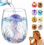 Pink Jellyfish 3D Ocean Animal Artisan Glassware, Borosilicate Cup | by Unknown