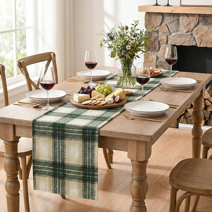 Artoid Mode Green Light Coffee Farmhouse Plaid Spring Table Runner, ST. Patrick - Image 6