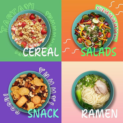 Wheat Straw Bowls Set of 6, 26 OZ Unbreakable Cereal Bowls for Family Meals, Reusable Dishes for Soup, Salad, Snacks, Microwave and Dishwasher Safe, for Kitchen, Camping, RV, Green