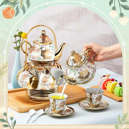 Zhehao 20 Pcs Porcelain Tea Set - Image 4