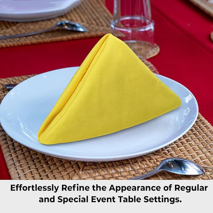 Urban Villa Cloth Napkins Set of 12 20x20 Inches 100% Cotton Napkins Cloth Washable Soft Durable Reusable Absorbent Table Dinner Napkins Cloth for Hotel Lunch Restaurant Weddings Parties-Neon Yelllow