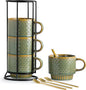 LYEOBOH Coffee Mug, Coffee Mugs Set of 4, Stackable Coffee Mugs - 13 Oz Cup Set by LYEOBOH