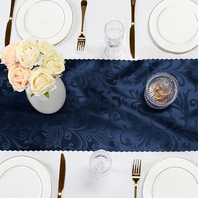Damask Satin Table Runner, 12 x 108 Inch, 6 Pack | Bright Smooth Damask - Image 6