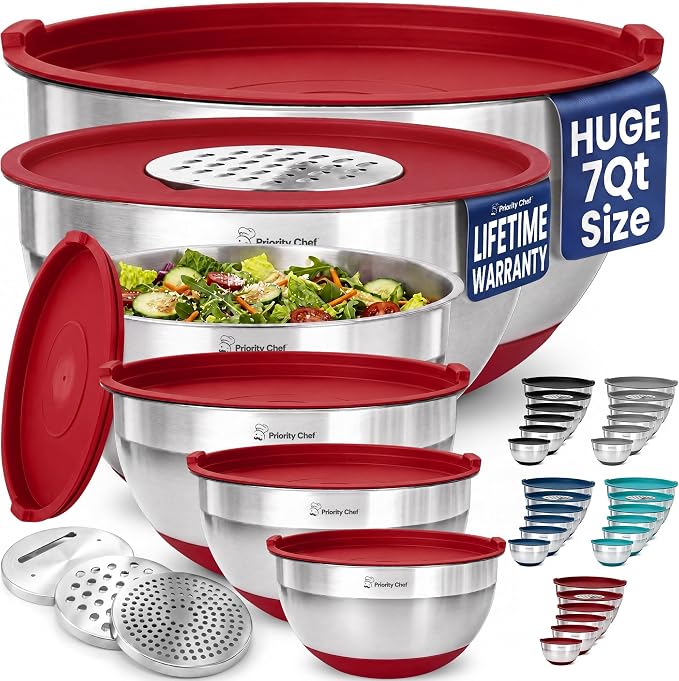 6pc Stainless Steel Mixing Bowls by PriorityChef