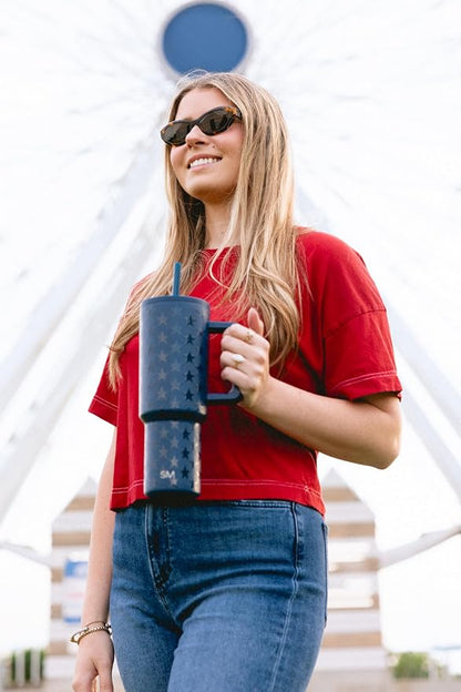 Simple Modern Tumbler with Handle and Straw | 40oz | Stars | Trek Tumbler - Image 3