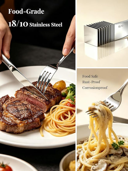 Modern Silverware Set for 4 Premium 20 Piece Flatware Set 18/10 Stainless - Image 4