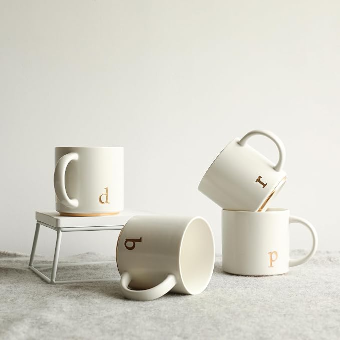 COLLECTIVE HOME Ceramic Coffee Mug, 15 oz Monogram Cup - Image 5