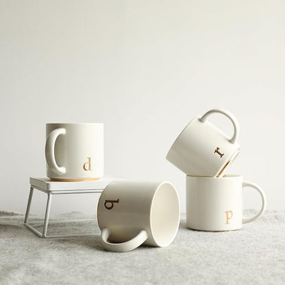 COLLECTIVE HOME Ceramic Coffee Mug, 15 oz Monogram Cup - Image 5