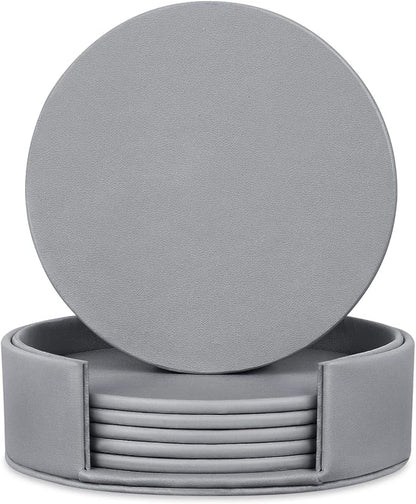 6 Pieces Grey Coasters, Coasters by Hoopoton