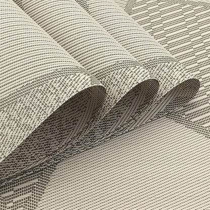 Gugrida Natural Placemats Woven Vinyl Non-Slip Insulation Heat Stain Resistant Washable Table Placemats Kitchen Dining Table Top Meal Mat Place Mats PVC Set of 6, Natural Wood Color