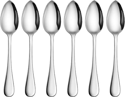 Artaste Rain 18/10 Stainless Steel Grapefruit Spoons, Serrated Edge Citrus by Artaste