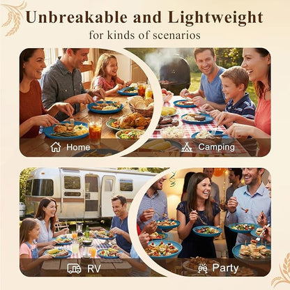 Deep Dinner Plate 8 Inch, Unbreakable Plastic Plates - Image 7