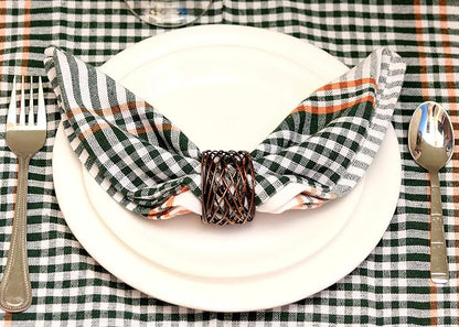 ALPHA Living HOME Heavyduty Napkin Rings - 12-Piece Elegant Mesh Metal Napkin Holders, Serviette Rings for Dining Table, Party Decoration, Weddings - Vintage Rustic Farmhouse Table Decor (Bronze)