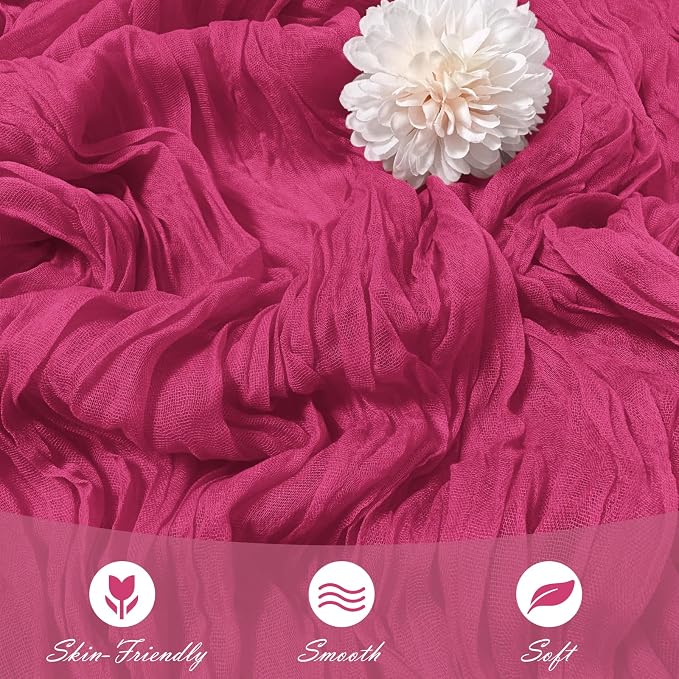 15 Pack Hot Pink Cheesecloth Table Runner 17 x 108 inch Cheese Cloth Table - Image 5