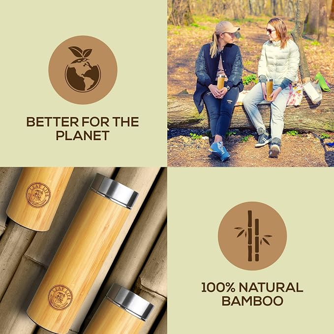 Leaflife Premium Bamboo Tea Infuser Bottle - Image 5