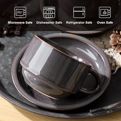 JIEMEI HOME Porcelain Stackable Cappuccino Cups - Image 5
