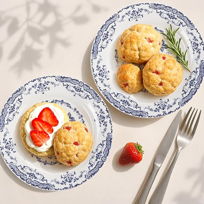 Salad Plates, Ceramic Plates Set of 6, Kitchen Plates Microwave Safe, 8.5 Inch - Image 6