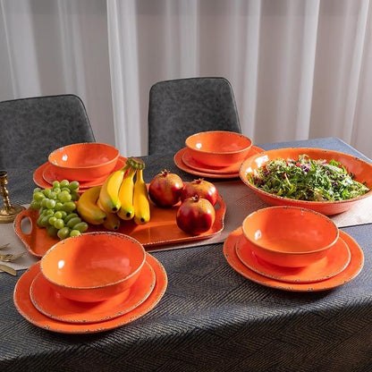 Farmhouse Melamine Pasta Bowls set, 42 OZ Large Fruit Bowl, Lightweight and - Image 7