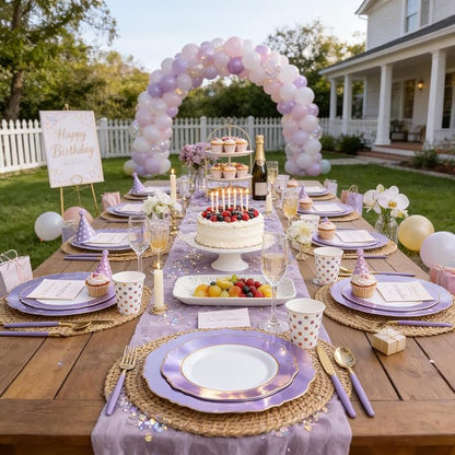 60pcs Purple Plates Disposable - Image 7