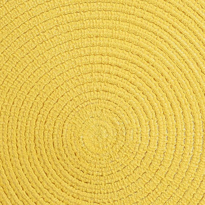 SHACOS Round Braided Placemats Set of 6 Kitchen Place Mats 15 inch Round Table Mats for Dining Tables Washable (Yellow, 6)