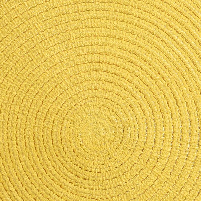 SHACOS Round Braided Placemats Set of 8 Washable Table Mats 15 inch Round - Image 4