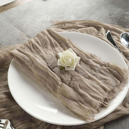 Efavormart 5 Pack 24"x19" Natural Matte Gauze Cheesecloth Napkins, Scandi-Boho - Image 5