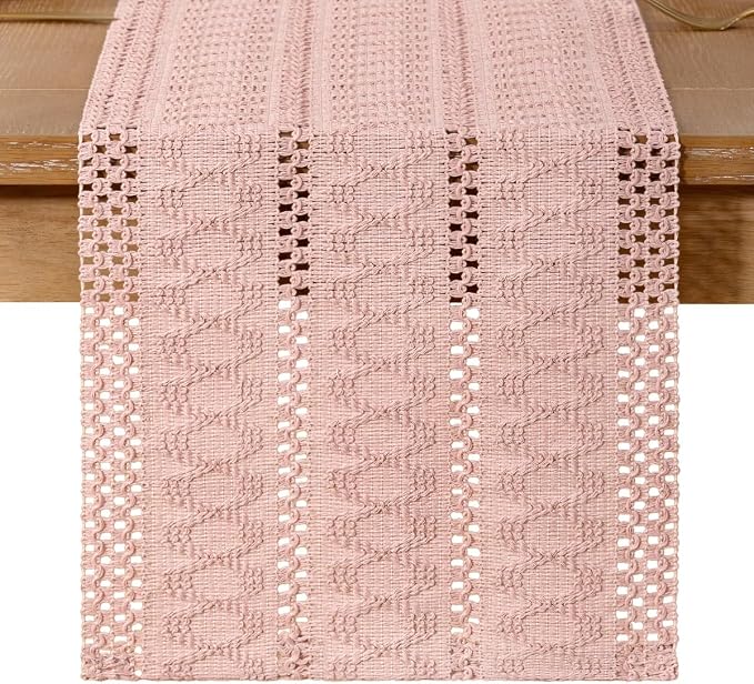 Boho Table Runner Summer Farmhouse Rustic Dining Dresser Scarf Home Decor | - Image 4