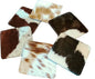 NGF Cowhide Coaster Set of 6 pcs Natural Cowhide Drink Coasters Hair On Square by Unknown