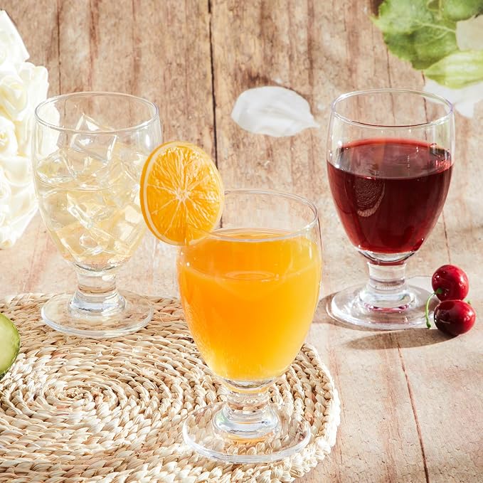 Patelai Set of 4 Water Goblet, 10.5 oz Clear Drinking Glasses Bulk Dishwasher - Image 5