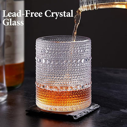 Drinking Water Glass Cups Set, Crystal Hobnail Glass set of 8, 15oz&12oz | - Image 8