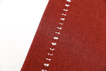 Grelucgo Large Handmade Hemstitched Polyester Rectangle Table Runners, - Image 4
