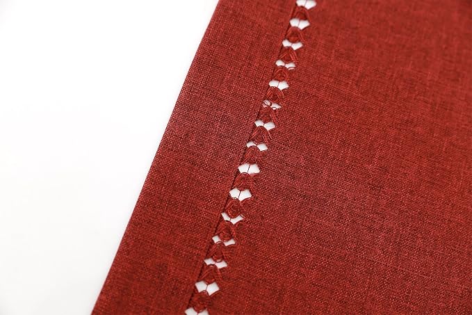 Grelucgo Short Handmade Hemstitched Polyester Rectangle Table Runners Dresser - Image 4