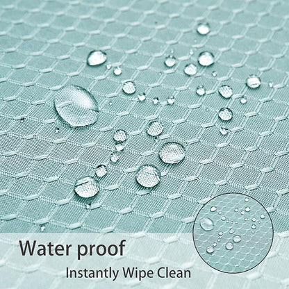 Place Mats Set of 8 – Rectangle Rectangular Waterproof Fabric Polyester Cloth Washable Wipeable Heat Resistant Placemats for Kitchen Dining Dinner Table Indoor 13 x 19 Inch Turquoise