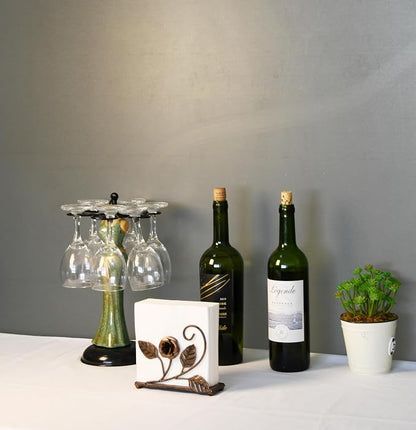 OwlGift Bronze Napkin Holder – Rose Design Metal Napkin Storage - Image 2