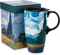 Topadorn 17oz Van Gogh Wheat Field Ceramic Travel Mug by Topadorn