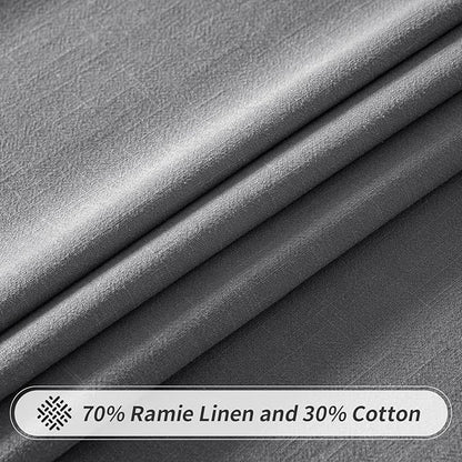 MIULEE Linen Cotton Blend Tablecloth Rectangle, Luxury Waterproof Stain Resistant Durable Farmhouse Oblong Table Cloth for Dining Party Christmas Weddings Birthday, 52 x 70 inch, Light Grey