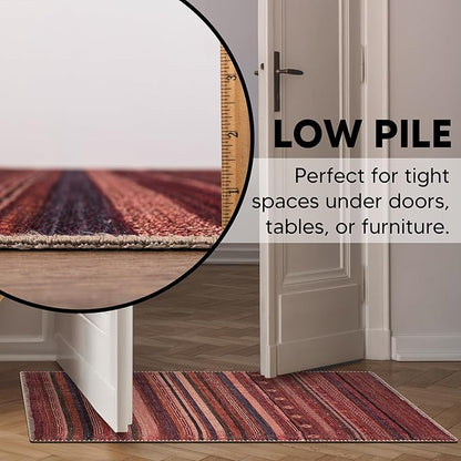 Keen Home Design 2x3 Rug - Machine Washable Entry Rug with Non-Slip Backing, Ideal for Enteryway, Kitchen, Bathroom, Laundry Room - Vintage, Easy Clean, Durable, Low Pile Rug - (2' x 3')