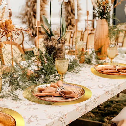 100PCS 13in Round Gold Placemats, Disposable Paper Chargers Plate | Paper - Image 7
