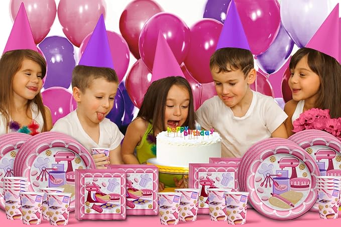 Little Baker Birthday Party Supplies Set Plates Napkins Cups Tableware Kit - Image 7
