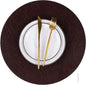 Set of 8 Faux Leather Round Placemats and Coasters, Coffee Mats Kitchen Table Mats, Waterproof, Easy to Clean for Kitchen Dining Round Table