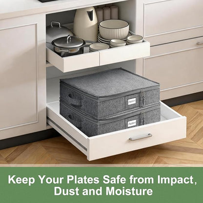 LotFancy Platter Storage Case, Hard Shell, China Storage Container - Image 9