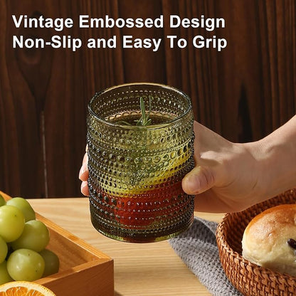 ZMOWIPDL 12oz & 15oz Hobnail Drinking Glasses, - Image 6