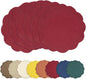 AHHFSMEI Round Faux Linen Placemats Set of 6 Waterproof Table Mats Heat Resistant Non-Slip and Stain Proof for Kitchen Dining Elegant Decor (Burgendy red,6)