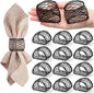 LemonRoad 12 Pcs Black Twisted Wire Mesh Napkin Rings Metal Napkin Holders by Unknown