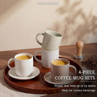 HaWare 13OZ Coffee Mugs Set of 6, Stoneware Coffee Cups, Ceramic Latte Mug - Image 3