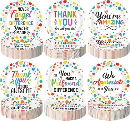 Gerrii 60 Pcs Thank You Themed Party Plates 7 Inch We Appreciate You Disposable by Gerrii